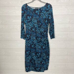 Talbots Blue Paisley Print Dress Size Large